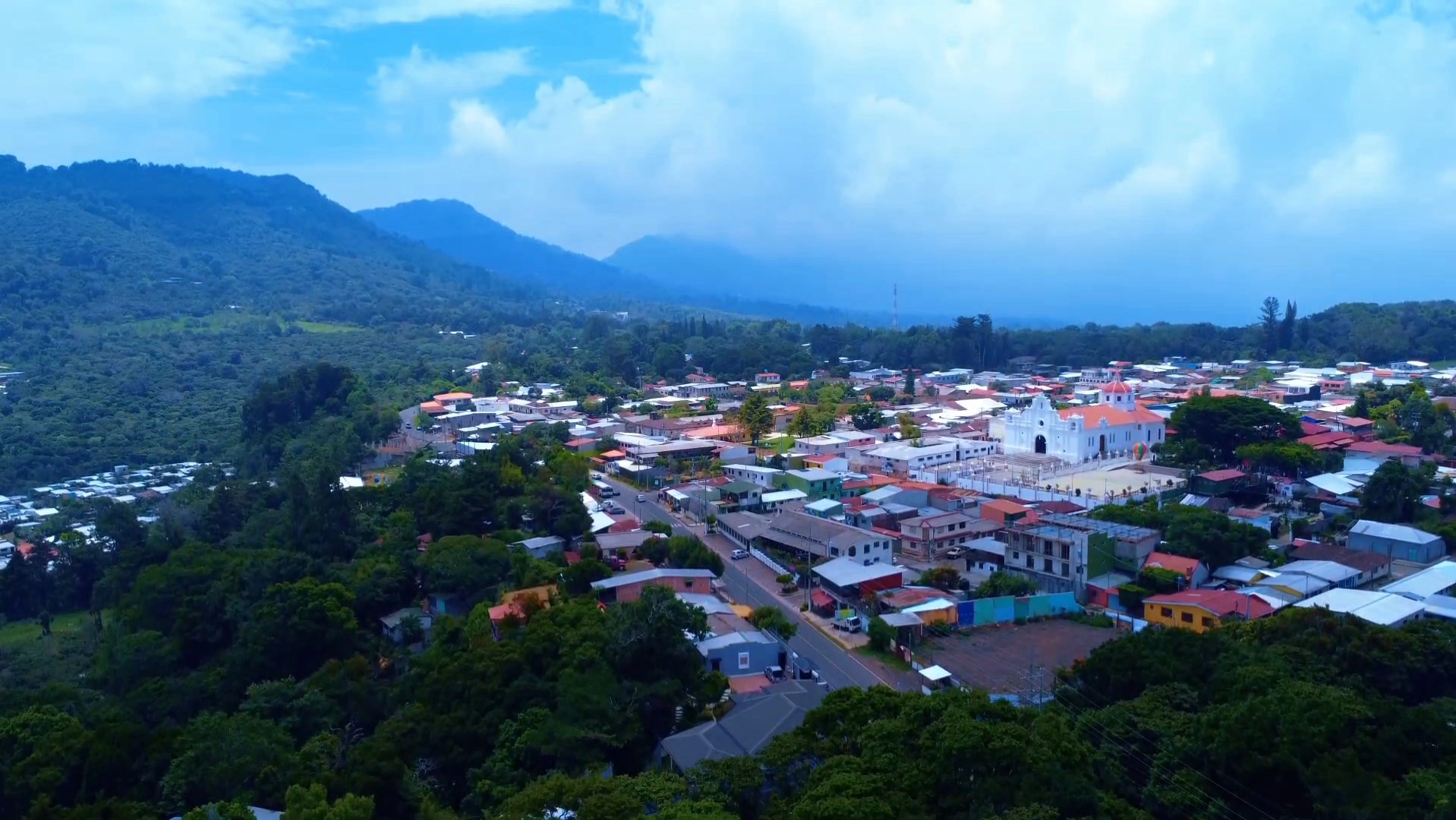 Panoramic view of Ataco in Ruta de las Flores, El Salvador